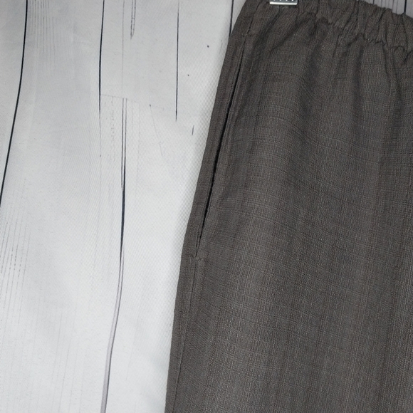 Eileen Fisher Linen Blend Wide Leg Cropped Pull-On Pants - Olive Green Size PS - Picture 6 of 12